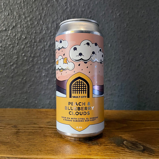 VAULT CITY PEACH AND BLUEBERRY CLOUDS SOUR 6.5% VAULT CITY PEACH AND BLUEBERRY CLOUDS SOUR 6.5%