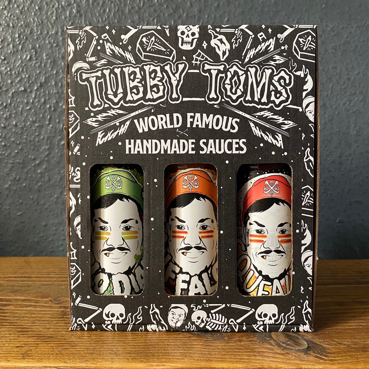 TUBBY TOM'S TRIPLE THREAT HOT SAUCE GIFT BOX