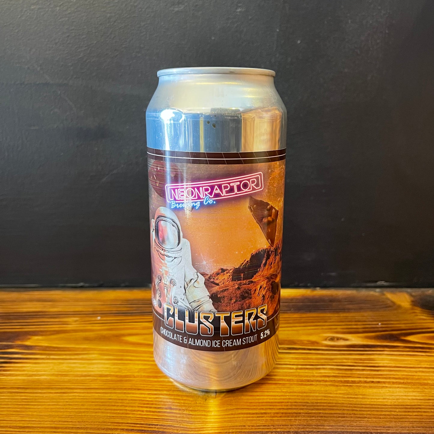 NEON RAPTOR CLUSTERS CHOCOLATE AND ALMOND STOUT 5.2%