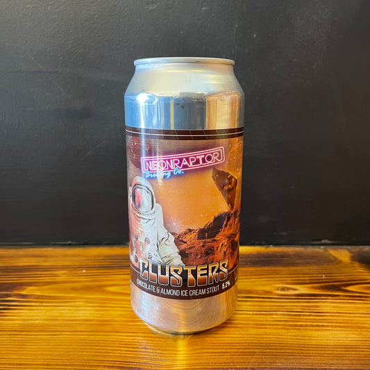 NEON RAPTOR CLUSTERS CHOCOLATE AND ALMOND STOUT 5.2%
