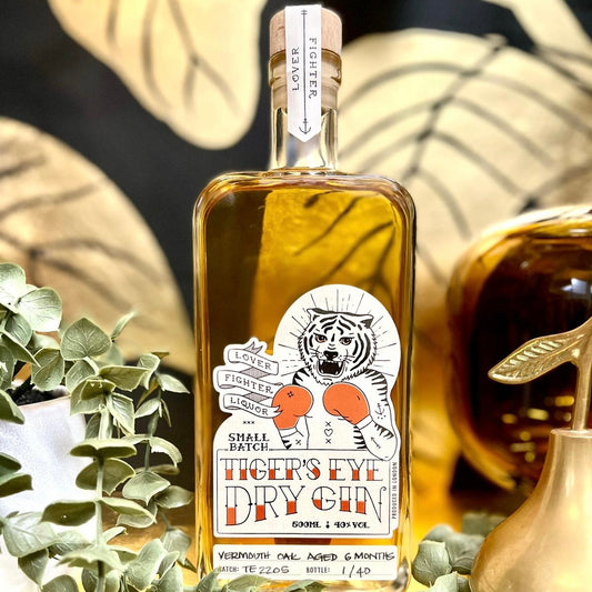 LOVER FIGHTER LIQUOR TIGER'S EYE 6 MONTH VERMOUTH OAK AGED GIN 40%
